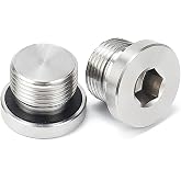Metaland M18 x 1.5 Stainless Steel Plug with Inner Hex Head Universal Fit (Pack of 2)