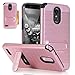 Voberry Hybrid Hard Soft Rubber Impact Armor Card Kickstand Case Cover For LG Stylo 3 Plus (Rose Gold)