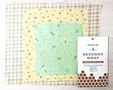 Beeswax Wrap for Food | Sustainable Food Storage | FDA Certified Eco-Friendly, Plastic Free, Reusable Food Wrap | Perfect for wrapping Sandwiches, Fruits or Cheese | EcoWrap