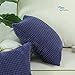 CaliTime Cozy Throw Pillow Cover Case for Couch Sofa Bed Comfortable Supersoft Corduroy Corn Striped Both Sides 18 X 18 Inches Navy Blue