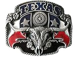 Buckle Texas State Cowboy Flag Black Belt
