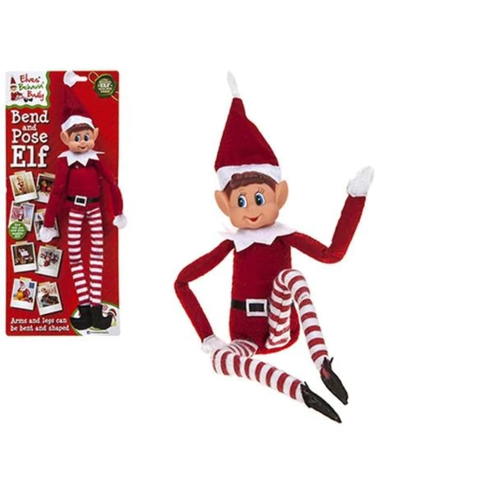 Elves Behavin' Badly Hoolaroo dqv131xxA KD13120 hoolaroo-kd13120 Vinyl 12 INCH Bendable POSEABLE Figure Girl, Insulated, Red Elf Boy