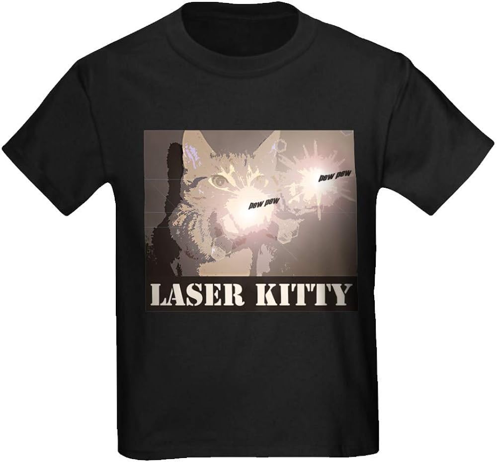 CafePress Laser Cats! Funny Laser Kitty Pew Youth Kids Tee