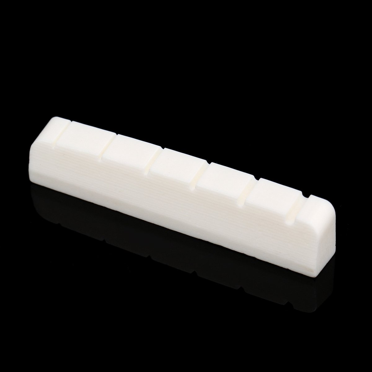 Musiclily 43mm Flat Bottom Slotted Guitar Bone String Nut for 6 String Electric Guitar, 43x6x8.5mm (2 Pieces)