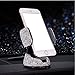 Ergonflow Luxury Rhinestone Bling Car Stand Phone Holder, Compatible with Air Vent or Dashboard, Fits iPhone X, 8, 7 Plus, 6, 6 Plus, SE, 5S, 5, 4S, 4 (Silver)