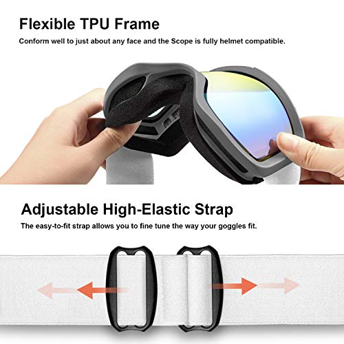 image for Unigear Skido X1 Ski Goggles, Snowboard Snow Goggles for Men, Women & 