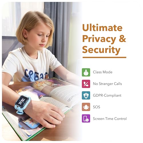 imoo Watch Phone, 4G Kids Smartwatch Phone with HD video calling,Smart Watch for Kids with GPS real-time positioning and IPX8 Water Resistance (Z7, Light Blue)