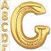 40 Inch Giant Jumbo Helium Foil Mylar Balloons (Premium Quality), Matte Gold, Letter G