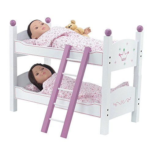 18 Inch Doll Stackable Bunk Bed Handpainted 2 Sets of Quilted