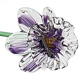 Violet Glass Daffodil Flower, One-of-a-kind. Life Size 20
