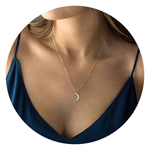 BefettlyBefettly 14k Gold Fill Dainty Moon Phase Simple Moon 