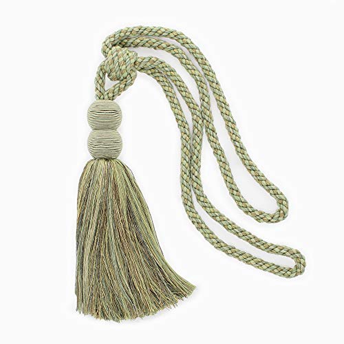 DÉCOPRO Contemporary,Modern|Green Mist, Sage, Honey Dew|Curtain and Drapery Tassel Tieback|9 1/2 inch (24cm) Tassel|30 inch (76cm) Spread (Embrace)|Style#: TBV9|Color: VNT32 - Sagebrush