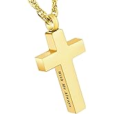 Cremation Cross Necklace for Ashes Stainless Steel Cross Urn Pendant Ashes Holder Memorial Jewelry-With Me Always