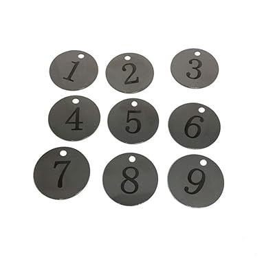 StayMax Stainless Steel Number Tags Key Tags with Key Rings (1-50)