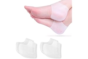 Heel Protectors Silicone, 2 Pairs Gel Heel Pads Cushion for Blister Prevention Achilles Tendinitis, Heal Dry Cracked Heels Pl
