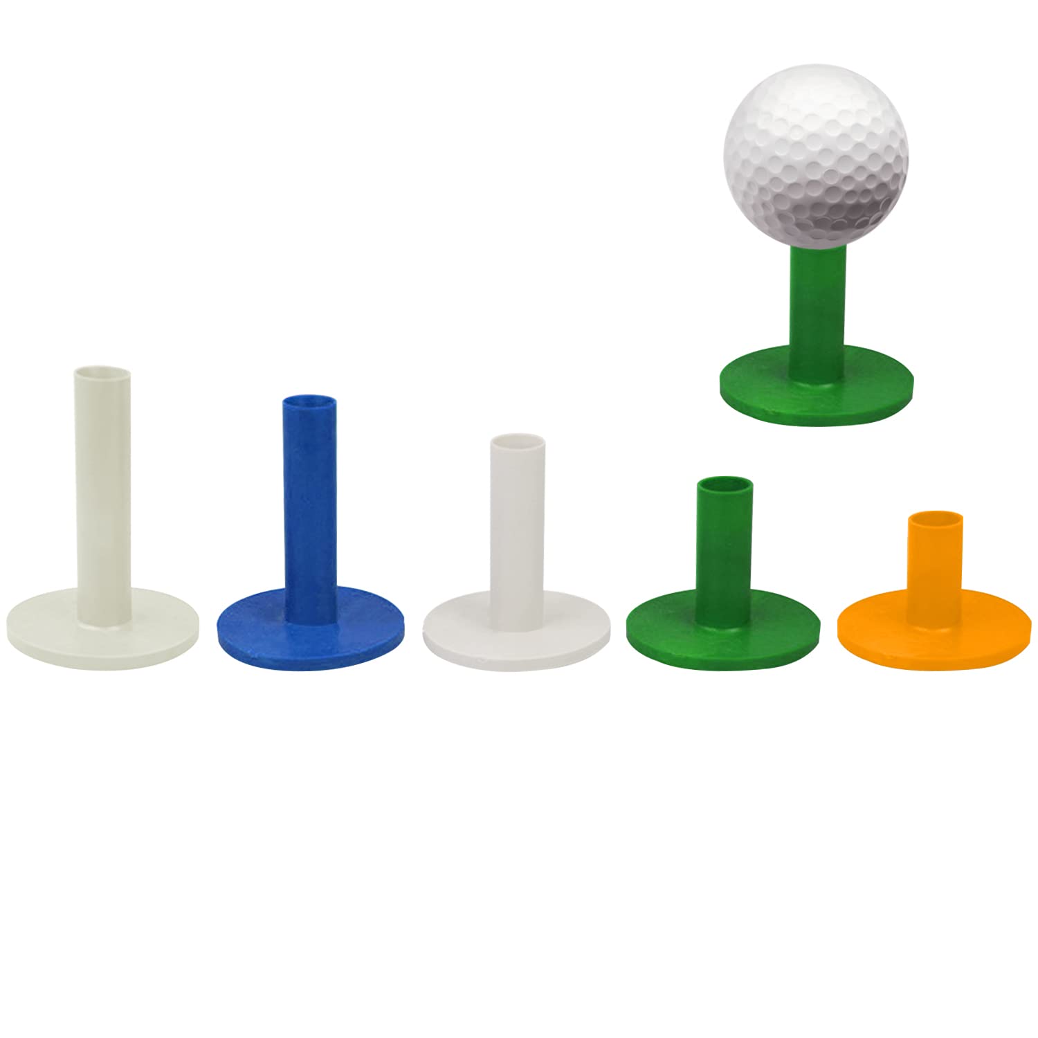 NINVVS 5 pieces of 35mm/45mm/58mm/68mm/78mm golf support, round ball bracket, rubber ball rack, indoor and outdoor golf equipment (5 colors)