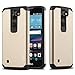 J&D Case Compatible for LG Phoenix 2 / LG Escapte 3 / LG K8 2016 Case, Heavy Duty [Dual Layer] Hybrid Shock Proof Protective Rugged Bumper Case for LG Phoenix 2, LG Escapte 3, LG K8 2016 Case - Gold