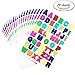 Kenkio 20 Sheets A to Z Assorted colors Letter Stickers Cardstock Stickers Alphabet Stickers