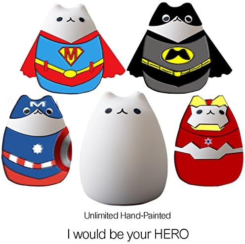 Silicone Night Light For Kids Cute Mia Sensitive Tap Control Light Multicolor Soft Baby LED Lamp USB Rechargeable Kitty Nursery Lamp For Bed House Living Room