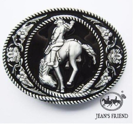 belt new buckles men western cowboys cool vintage rodeo horse bucking silver black