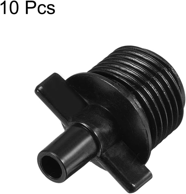 sourcing map Barb Drip Pipe Connector G1/2 Male Thread 5/7.5mm Hose Fitting for Garden Agricultural Irrigation System Plastic 10pcs - Image 3