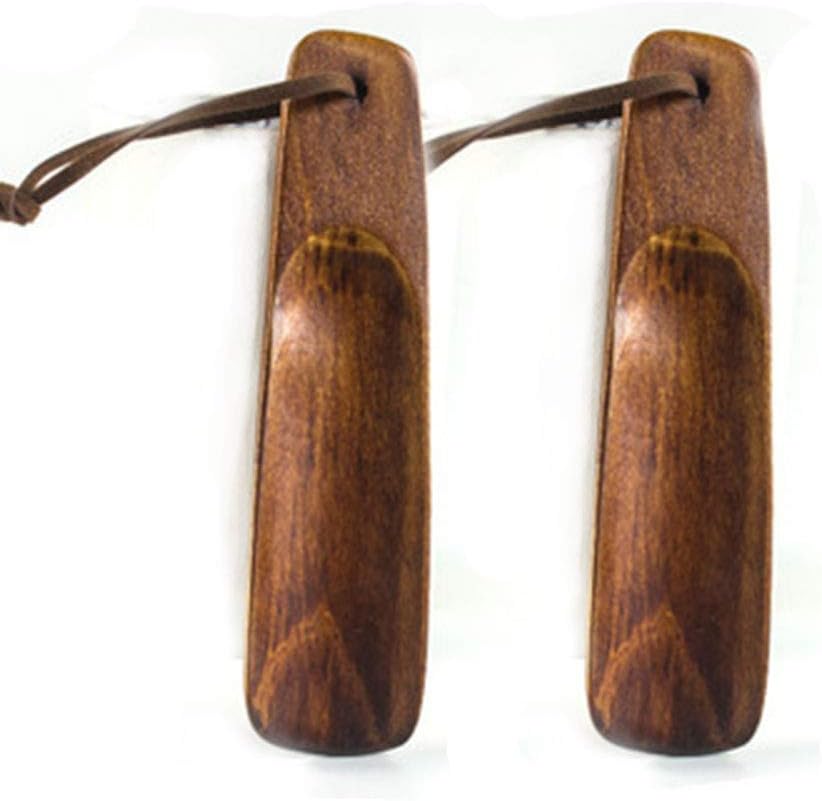 Shoe Horn Long-Handled Wooden Shoe Horn/Hanging Loop (15 Inch) Wood Shoehorn for Boots, Athletic and Tennis Shoes | Stain and Odor Resistant