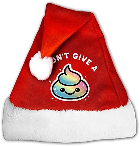 WARMINI Rainbow 'I Don't Give A Poop Funny Christmas Santa Hat For Adults And Children