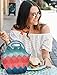 VASCHY Reusable Lunch Tote Bag for Women and Girls Kids Large Capacity with Detachable Adjustable Shoulder Strap for Work in Retro Triangle