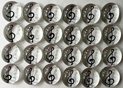 G-CLEF/TREBLE CLEF -Set of 24 Original Hand Painted Glass Gems by Lauri; Party Supplies, Party Favor, Decoration, Token, Memoir, etc.let your imagination run wild!
