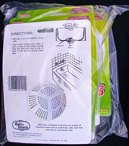 Hair Snare Drain Cover Universal - White (6-Pack)