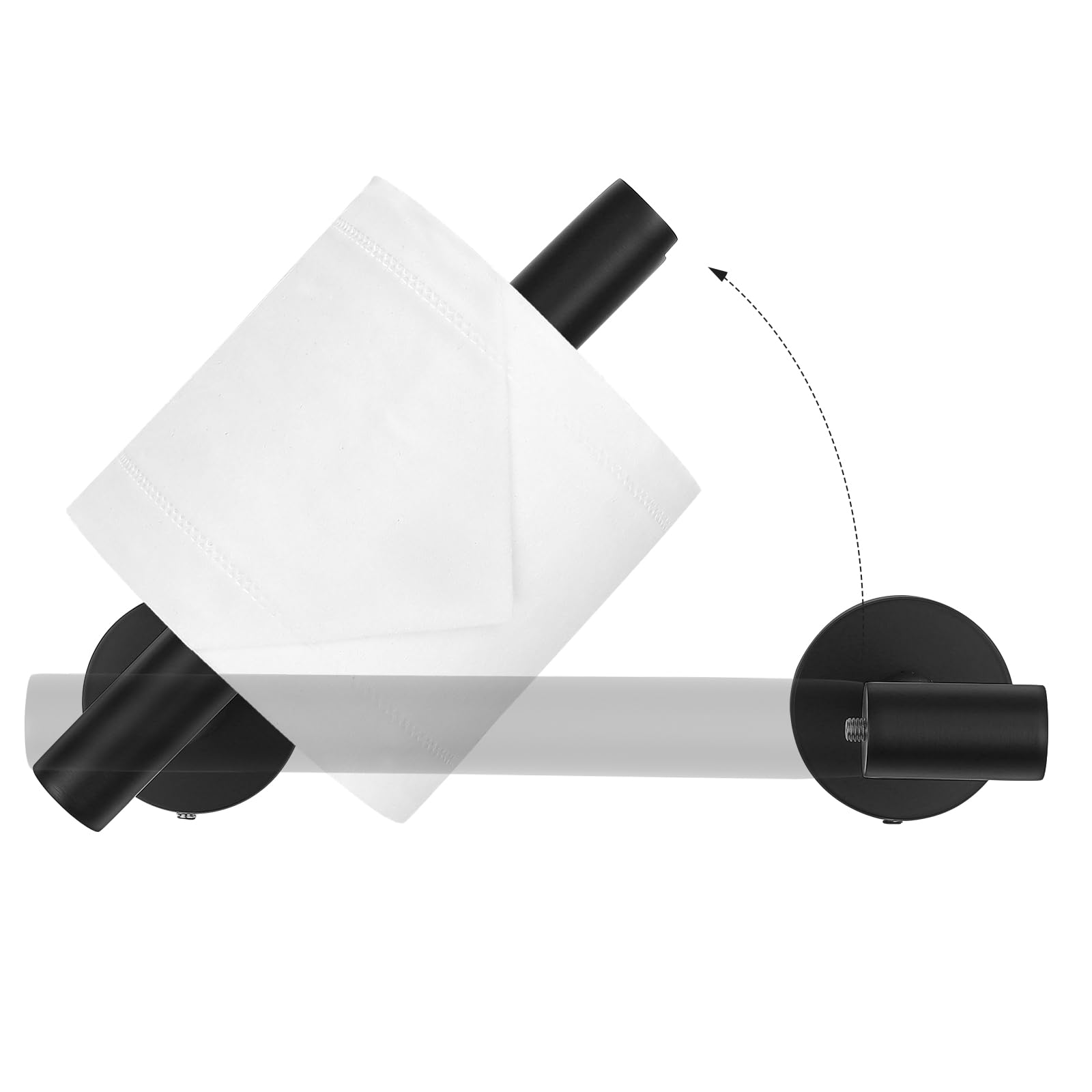 TURS Matte Black Toilet Roll Holder Wall Mounted, Double Post Pivoting Toilet Paper Holder, SUS304 Stainless Steel Toilet Tissue Holder, Toilet Accessories for Bathroom, Kitchen, Washroom