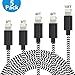 TNSO MFi Certified Phone Cable 5Pack 3FT 3FT 6FT 6FT 10FT Nylon Braided USB Charging & Syncing Cord Compatible with Phone Charger Xs max/X Phone 8 8 Plus 7 7 Plus 6s 6s Plus 6 6 Plus (Black&White)