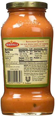 Amazon Com Bertolli Vodka Sauce 24 Oz Cocktail Sauces Grocery Gourmet Food