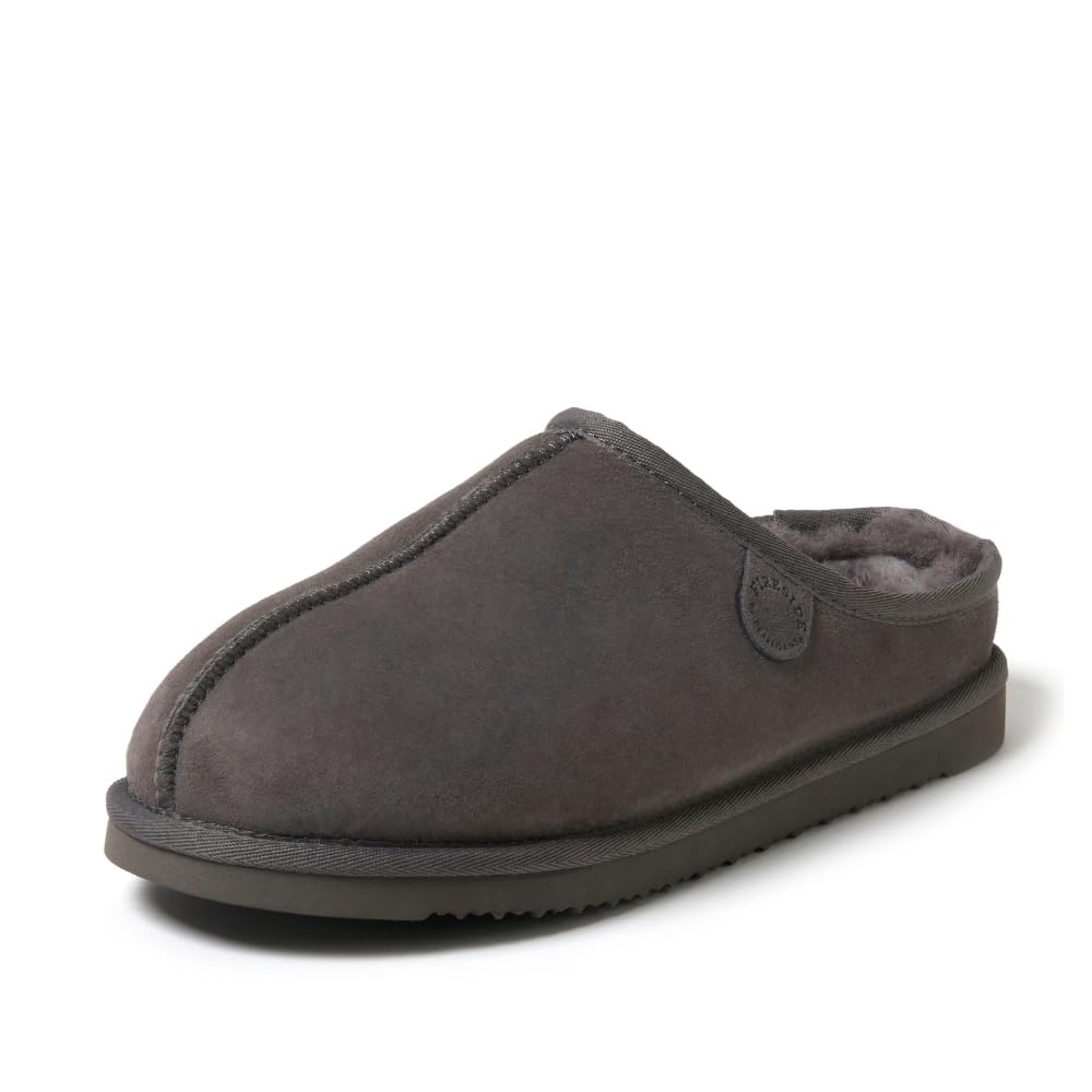 Fireside by Dearfoams Men's Grafton Genuine Shearling Indoor/Outdoor Clog, Grey Solid, 8 Image