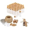 COM-FOUR® 60x glazen flessen, met accessoires om te labelen en op te hangen, voor bruiloften of verjaardagen, voor thee…