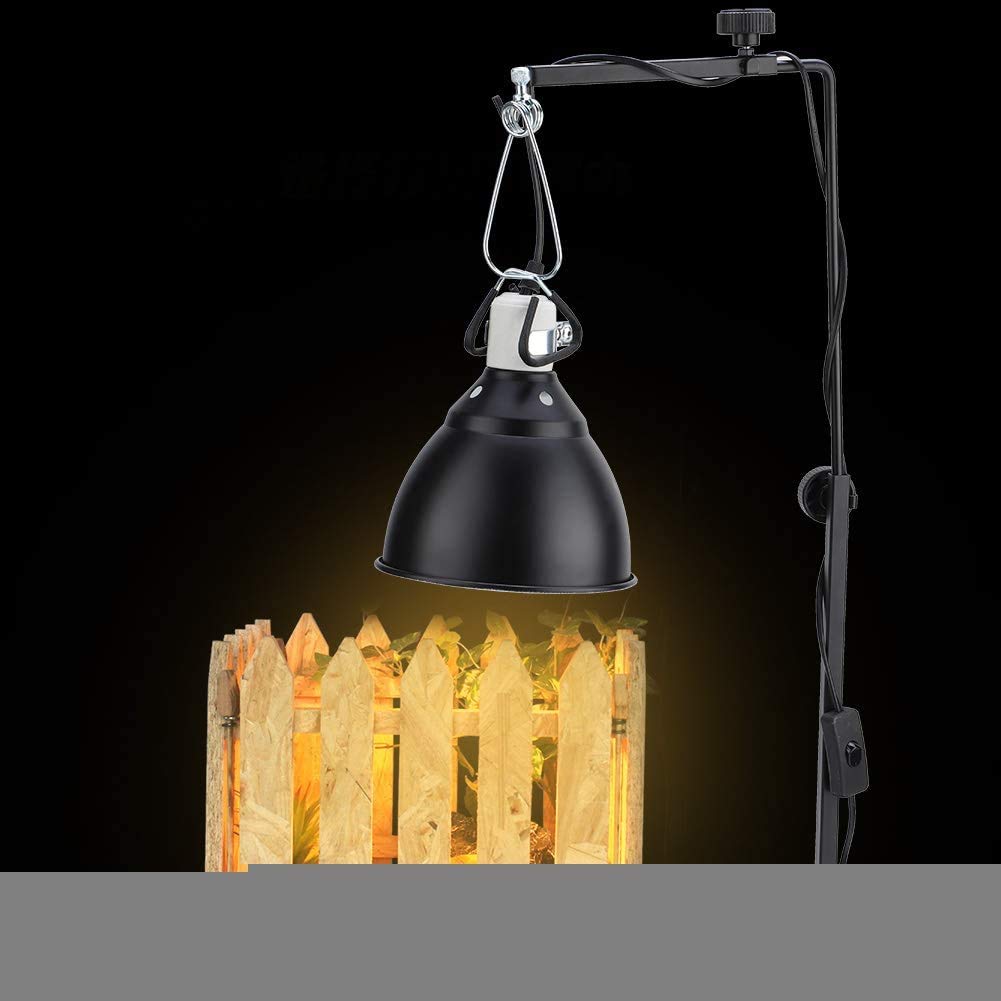 PETSOOO Reptiles Lamp Stand, Adjustable Height Landing Light, Metal Lamp Hanger Support for Pet Reptiles Tortoise Centipede Spider 40-64cm Height
