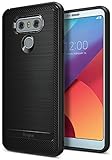 LG G6 / G6 Plus Case, Ringke [Onyx] Fine Brushed Metal Design [Flexible & Slim] Detailed Edgy Carbon-Fiber Trim Dynamic Durable Anti-Slip TPU Impact Shock-Absorbent Case - Black