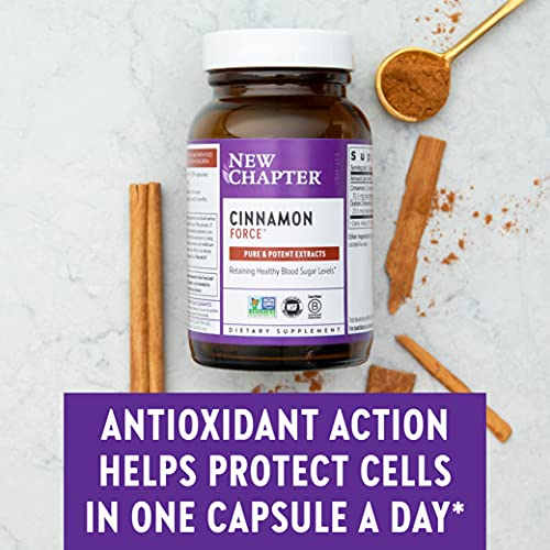 New Chapter Cinnamon Supplement Cinnamon Force for Antioxidant Action + NonGMO Ingredients