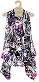 Alora Accents Sheer Designer Vest, Blue & Fuchsia Floral, One Size