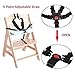 High Chair Strap - Baby 5 Point Harness Belt for Stroller High Chair