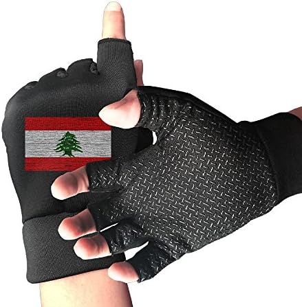 CITTS Japan Wooden Texture Japanese Flag Unisex Womens Mens Outdoor Light Anti-skid Half-finger Gloves