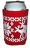 Red Ugly Christmas Sweater Party Huggie Can Cover Beer Humping Sex Reindeer
