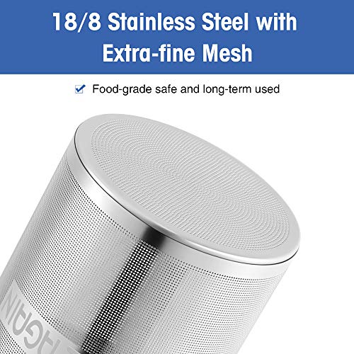 House Again Large Tea Ball Infuser & Cooking Infuser - Extra Fine Mesh Tea Strainer Screw Top 18/8 Stainless Steel with Extended Chain Hook to Brew Loose Leaf Tea, Spices & Seasonings, for Multi Cups - Thumbnail 2