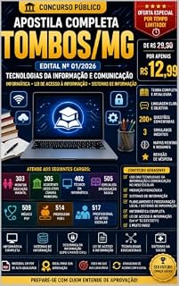 Livro Apostila de Informática Preparatória para o Concurso da Prefeitura Municipal de Tombos/MG – 2026