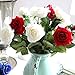 10 Pcs Real Touch Silk Artificial Rose Flowers Silk Gluing PU Fake Flower Home Decorations for Wedding Party or Birthday Garden Bridal Bouquet Flower Saint Valentine's Day Gifts Party Event(White)