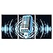 wall26 - 3 Piece Canvas Wall Art - Vintage microphone on the abstract background - Modern Home Decor Stretched and Framed Ready to Hang - 24