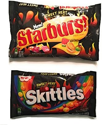 Skittles Sweet Heat Candy Bag and Starburst Sweet Heat Fruity Spicy Chews (Pack of 2)