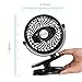 FYLINA USB Fan Mini Clip On Desk Fans Rechargeable and 2600mAh Battery Powered for Baby Stroller, Metal Design and 4.9ft USB Cable (Enhanced Airflow, Lower Noise, Black)