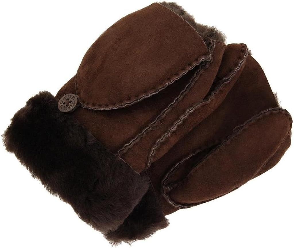 UGG Women's Shearling Flip Mitten Chocolate LG/XL at Amazon Womenâs Clothing store: Cold Weather 