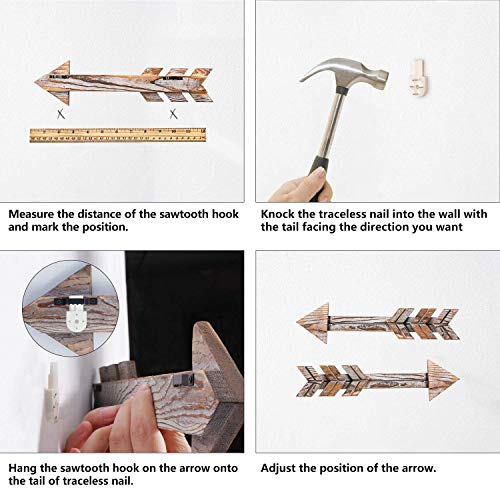 TIMEYARD Arrow Decor, Set of 2 Arrows, Rustic Wood Arrow Sign Wall